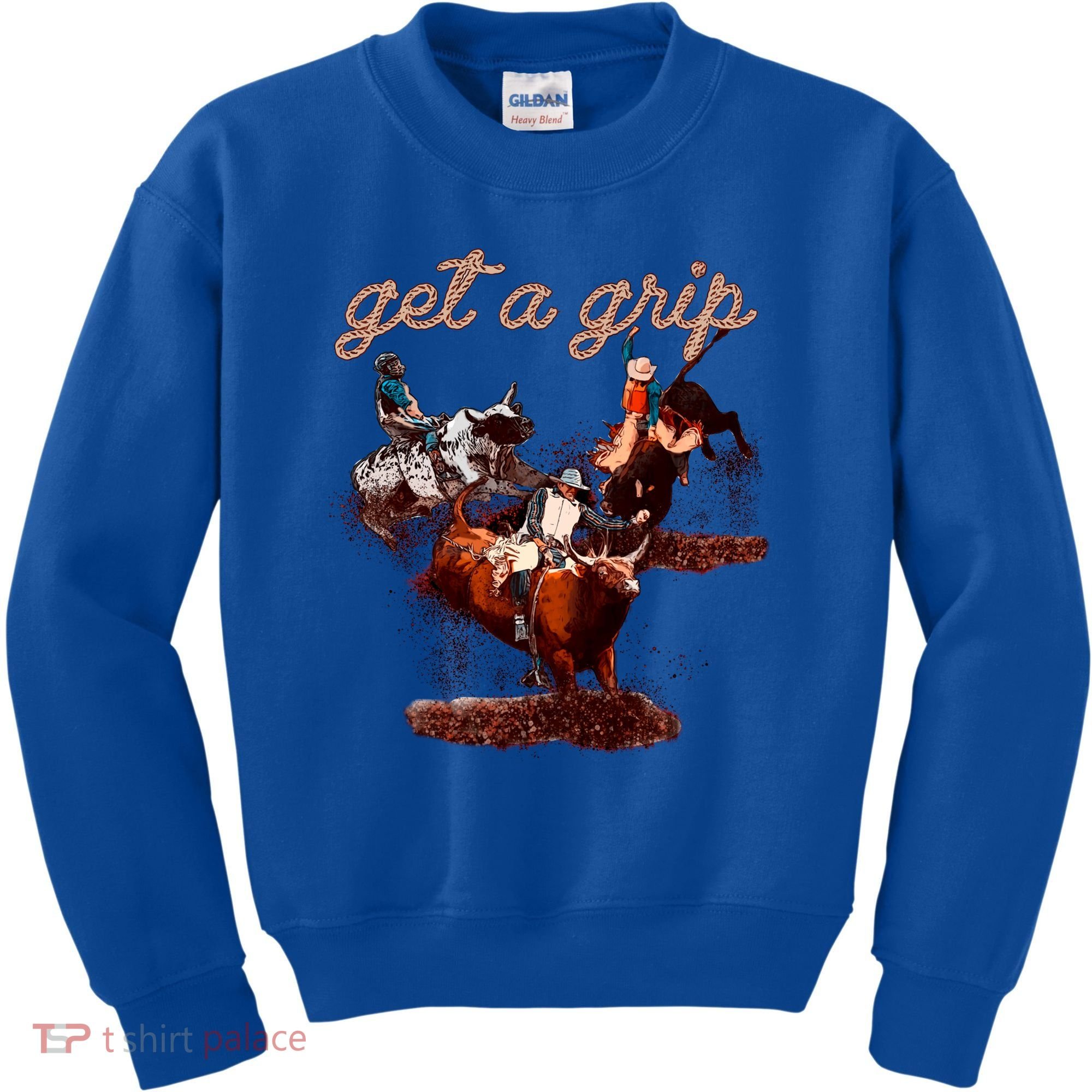 Rodeo Dad Bull Rider Get A Grip Western Country Cowboy Gift Kids Sweatshirt