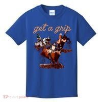 Rodeo Dad Bull Rider Get A Grip Western Country Cowboy Gift Kids T-Shirt thumb 0