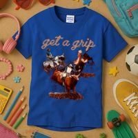 Rodeo Dad Bull Rider Get A Grip Western Country Cowboy Gift Kids T-Shirt thumb 3