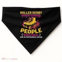 Roller Derby Because Punching People Without Skates Inline USA-Made Doggie Bandana thumb 0