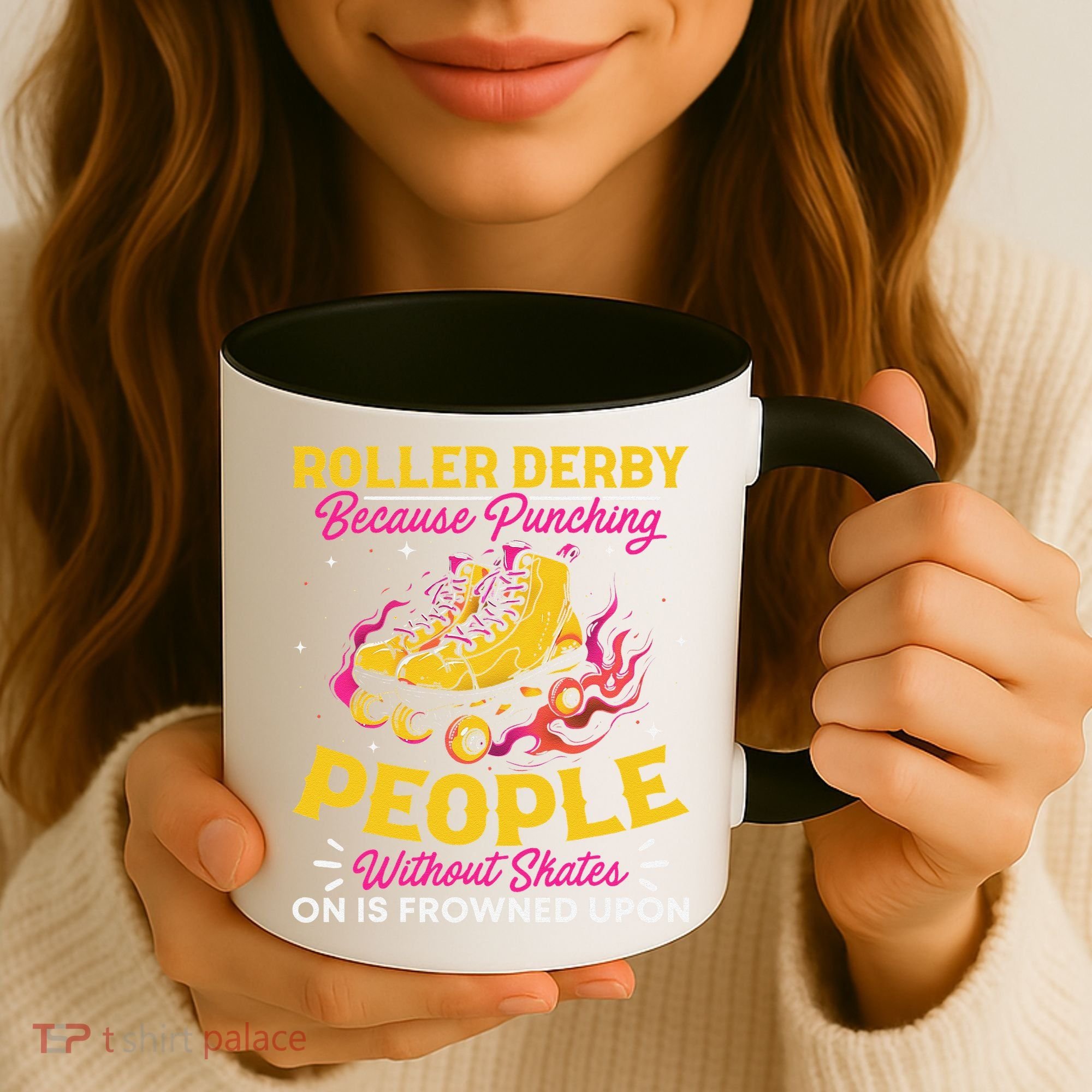 Roller Derby Because Punching People Without Skates Inline Coffee Mug