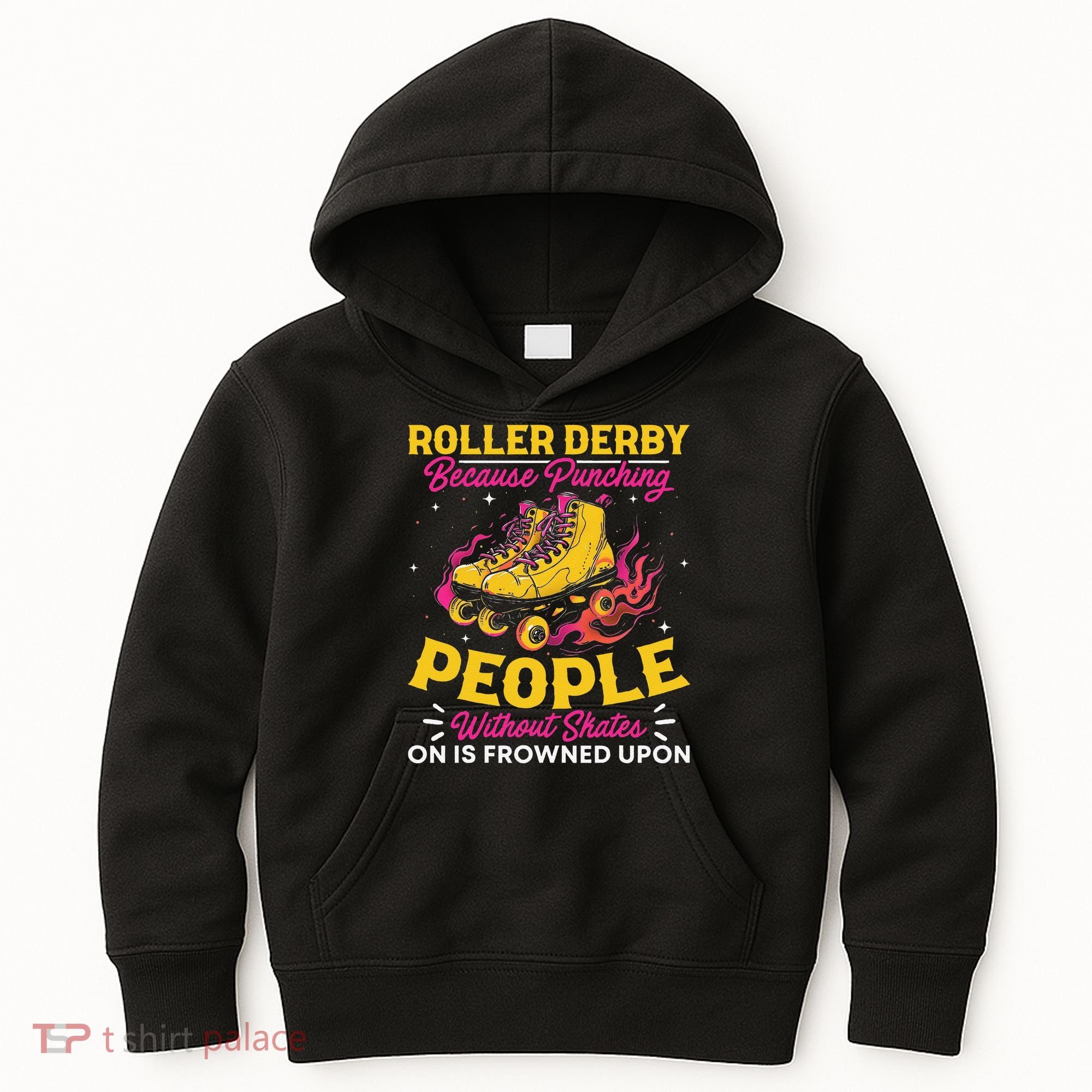 Roller Derby Because Punching People Without Skates Inline Kids Hoodie