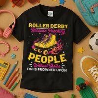 Roller Derby Because Punching People Without Skates Inline Kids T-Shirt thumb 3