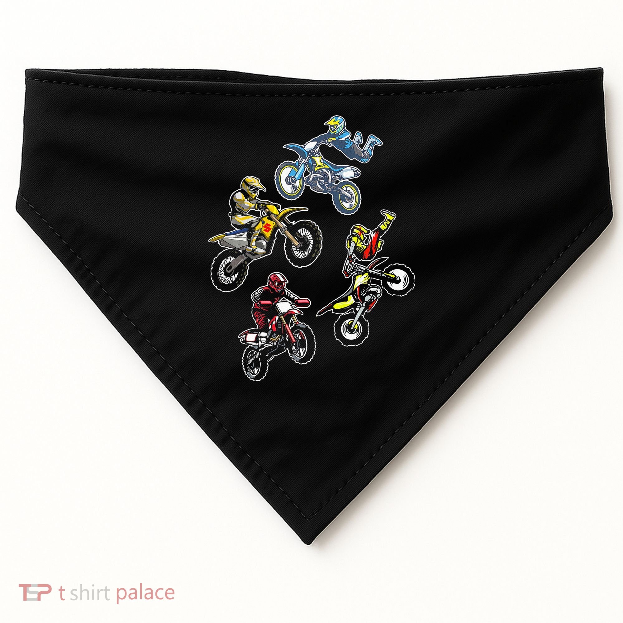 Retro Dirt Bike Motocross USA-Made Doggie Bandana