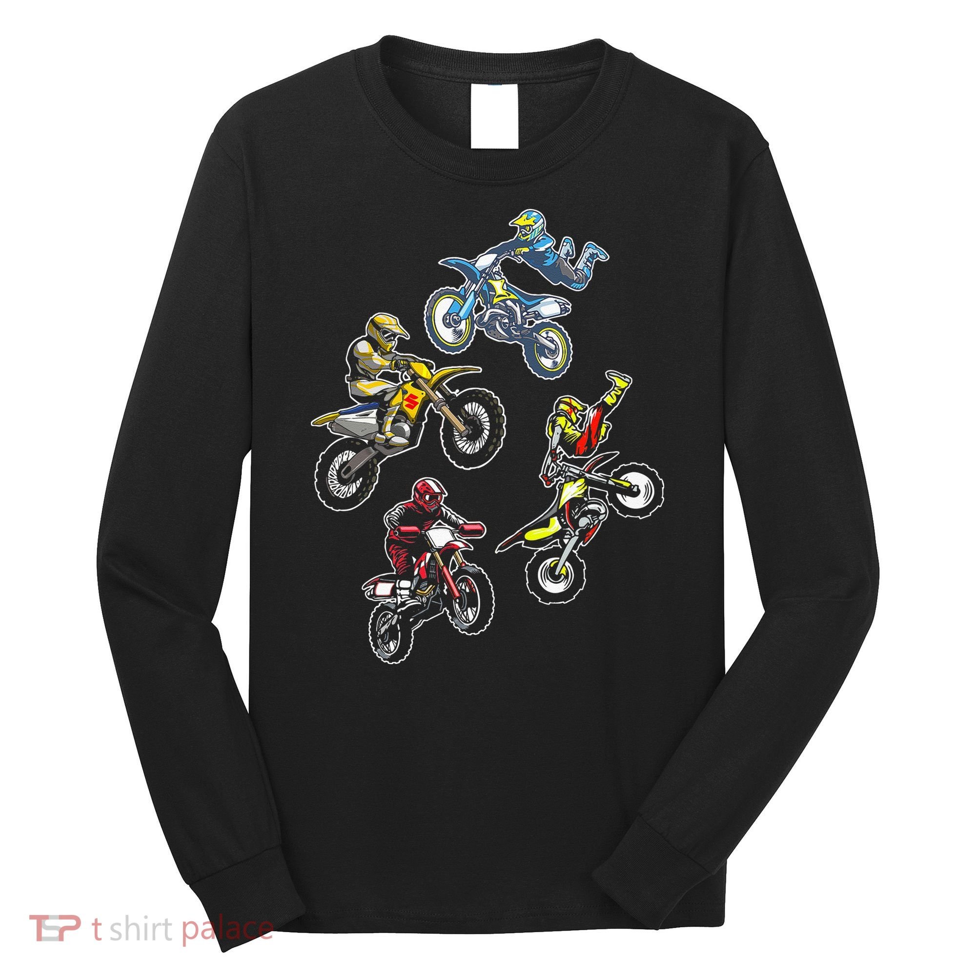 Retro Dirt Bike Motocross Long Sleeve Shirt