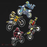 Retro Dirt Bike Motocross Long Sleeve Shirt thumb 2