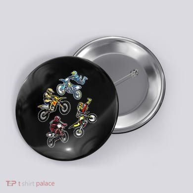 Retro Dirt Bike Motocross Button