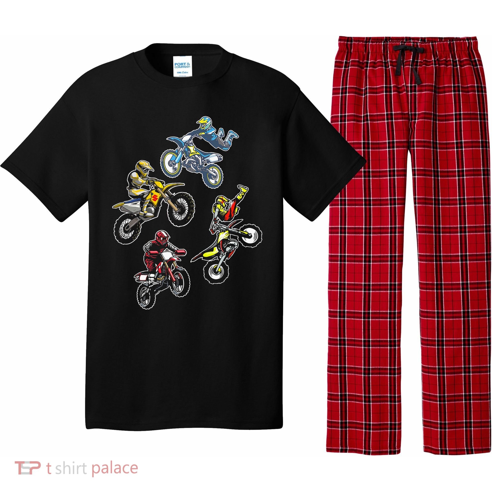 Retro Dirt Bike Motocross Pajama Set