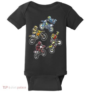 Retro Dirt Bike Motocross Baby Bodysuit