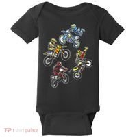 Retro Dirt Bike Motocross Baby Bodysuit thumb 0