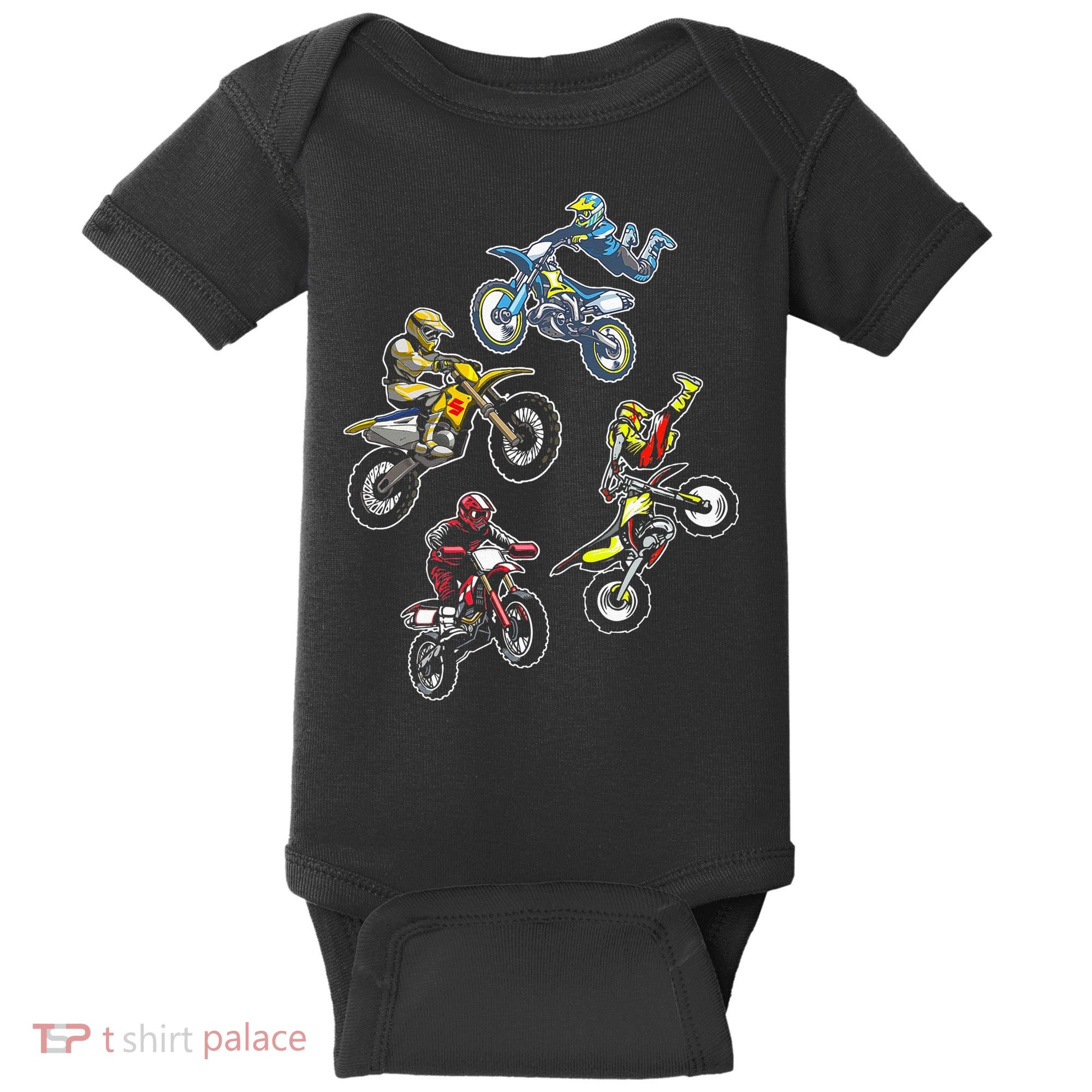 Retro Dirt Bike Motocross Baby Bodysuit