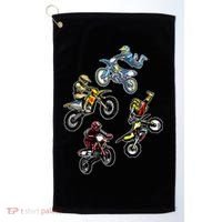 Retro Dirt Bike Motocross Golf Towel thumb 0