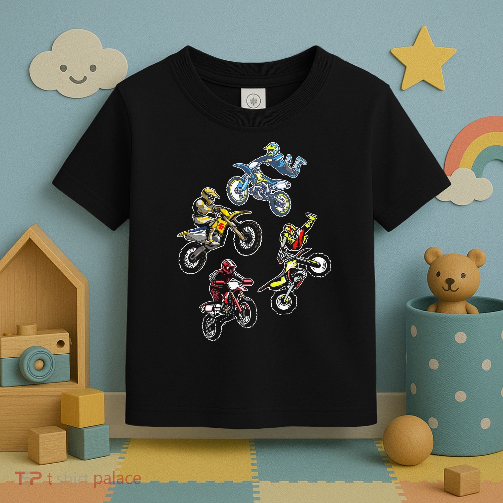 Retro Dirt Bike Motocross Toddler T-Shirt