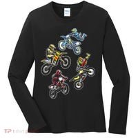Retro Dirt Bike Motocross Women's Long Sleeve Shirt thumb 0
