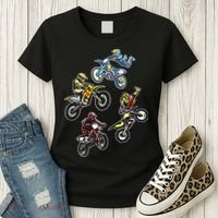 Retro Dirt Bike Motocross Women's T-Shirt thumb 3