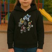 Retro Dirt Bike Motocross Kids Hoodie thumb 3