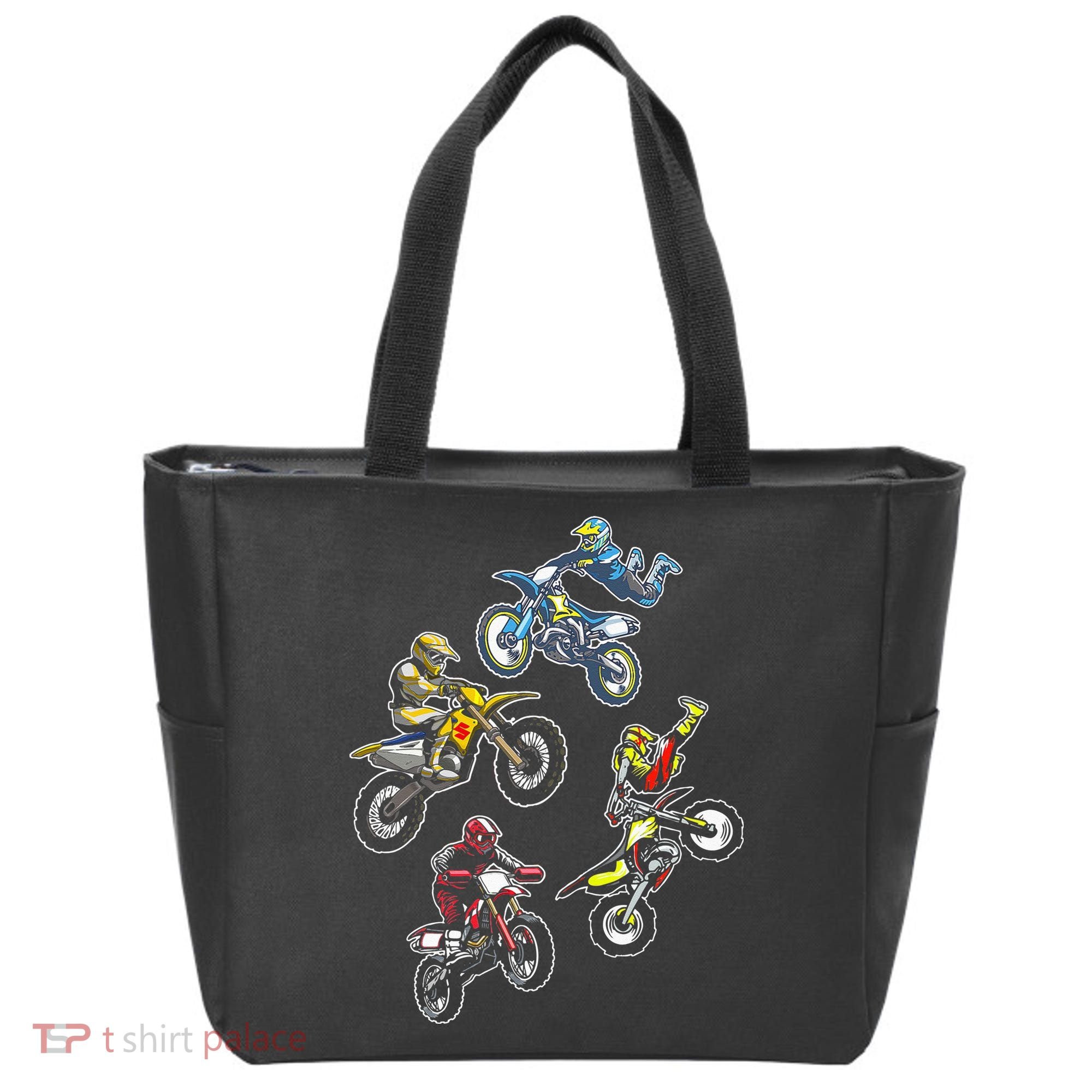 Retro Dirt Bike Motocross Tote Bag