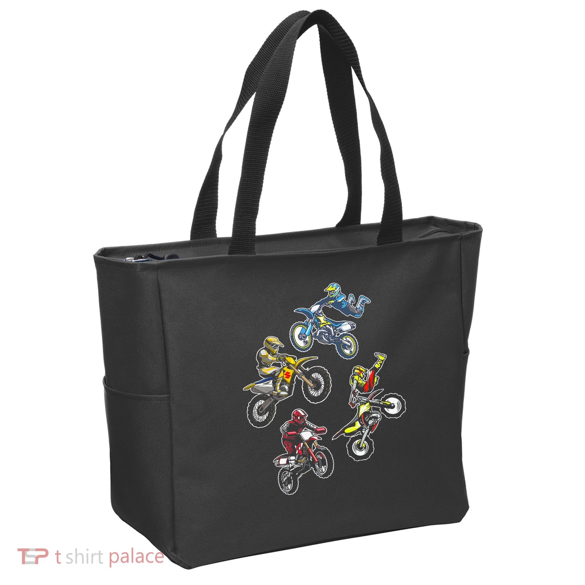 Retro Dirt Bike Motocross Tote Bag