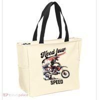 Retro Dirt Bike 4th Birthday Need Four Speed Tote Bag thumb 2