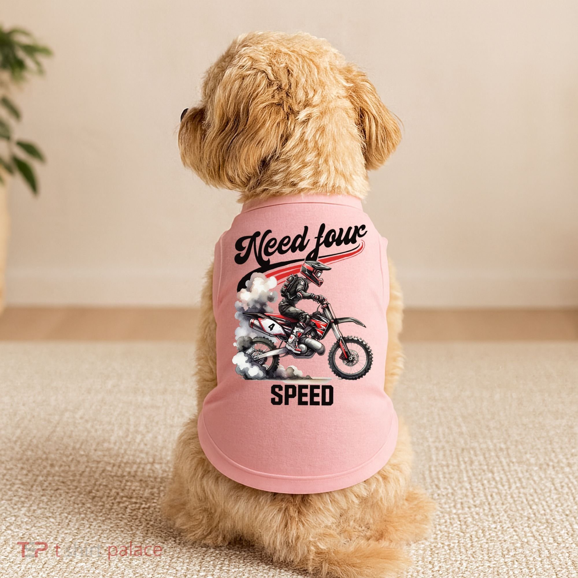 Retro Dirt Bike 4th Birthday Need Four Speed Doggie Tank