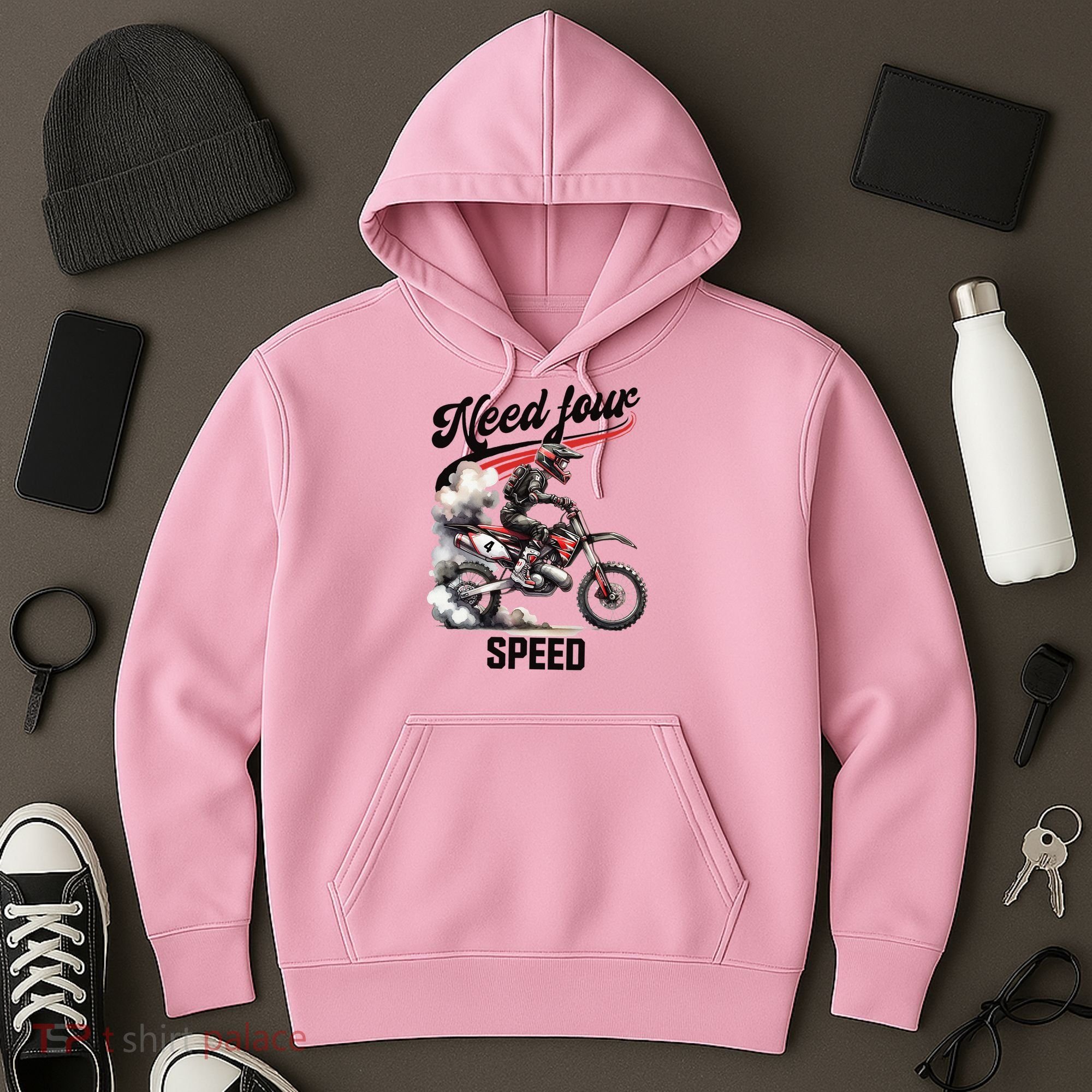 Retro Dirt Bike 4th Birthday Need Four Speed Hoodie