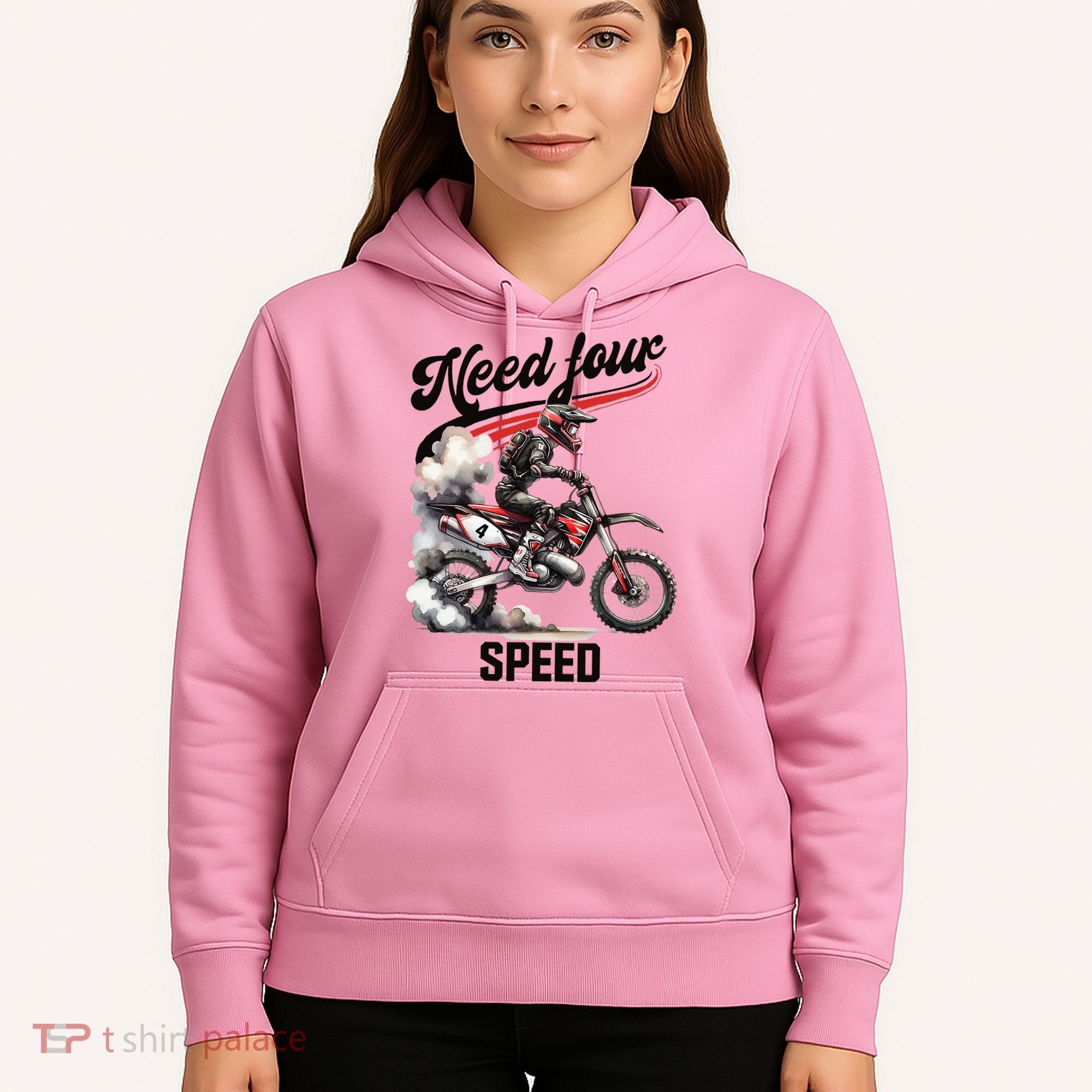 Retro Dirt Bike 4th Birthday Need Four Speed Hoodie