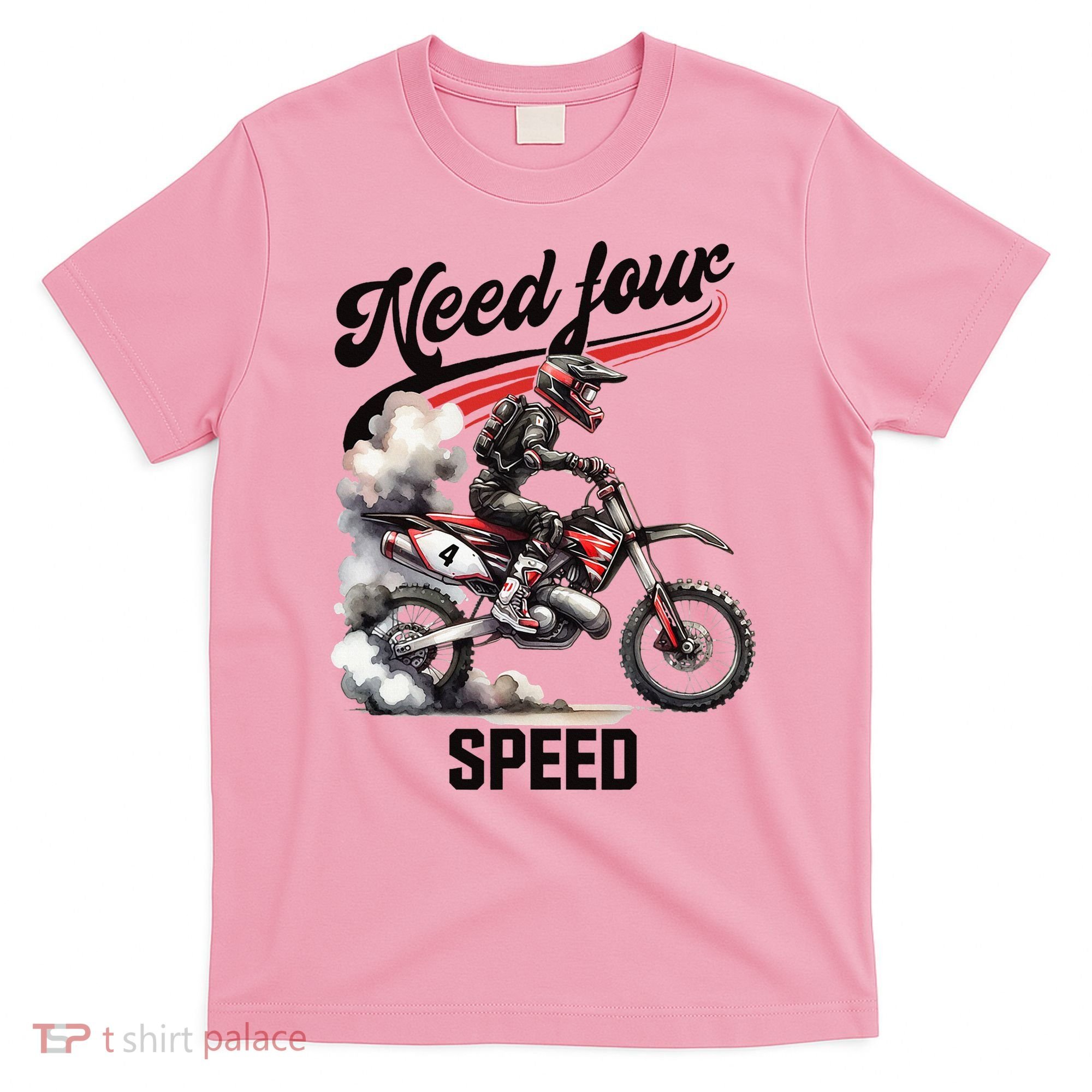 Retro Dirt Bike 4th Birthday Need Four Speed T-Shirt