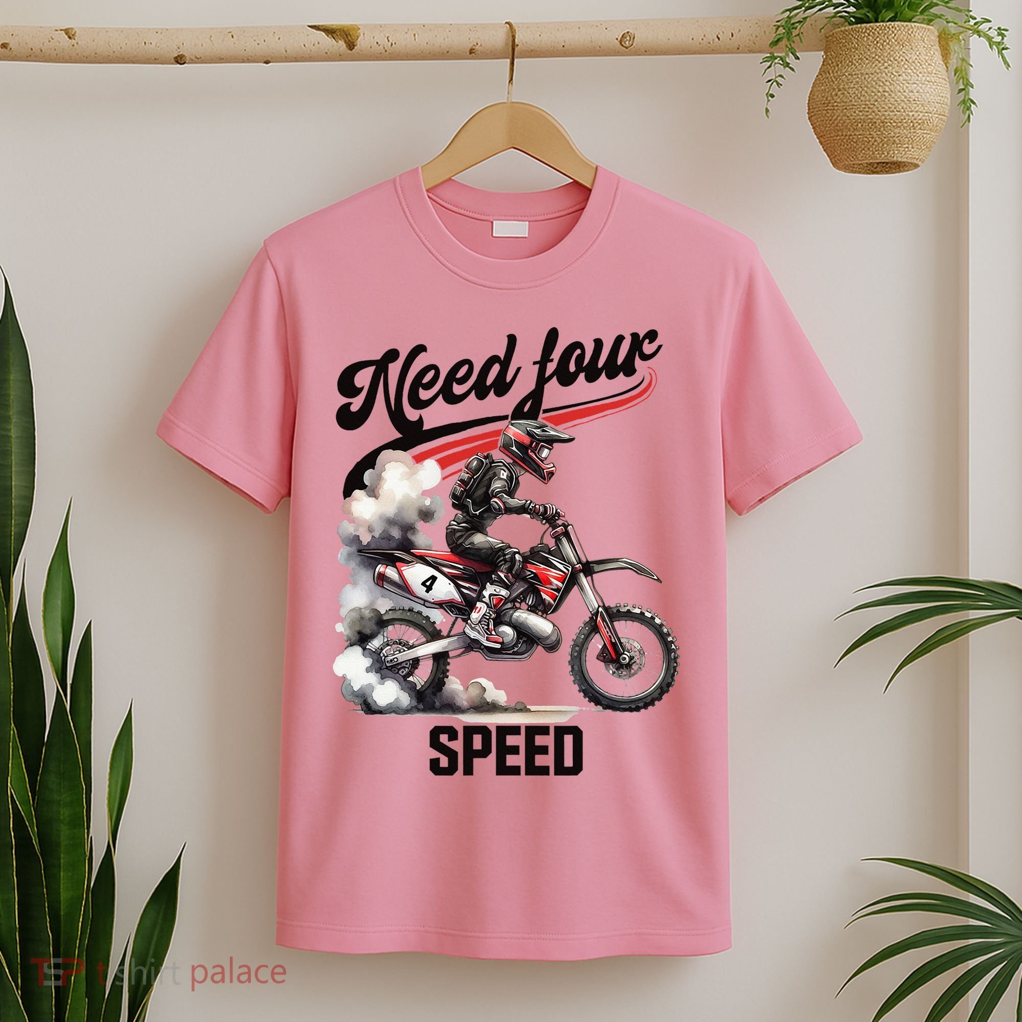 Retro Dirt Bike 4th Birthday Need Four Speed T-Shirt