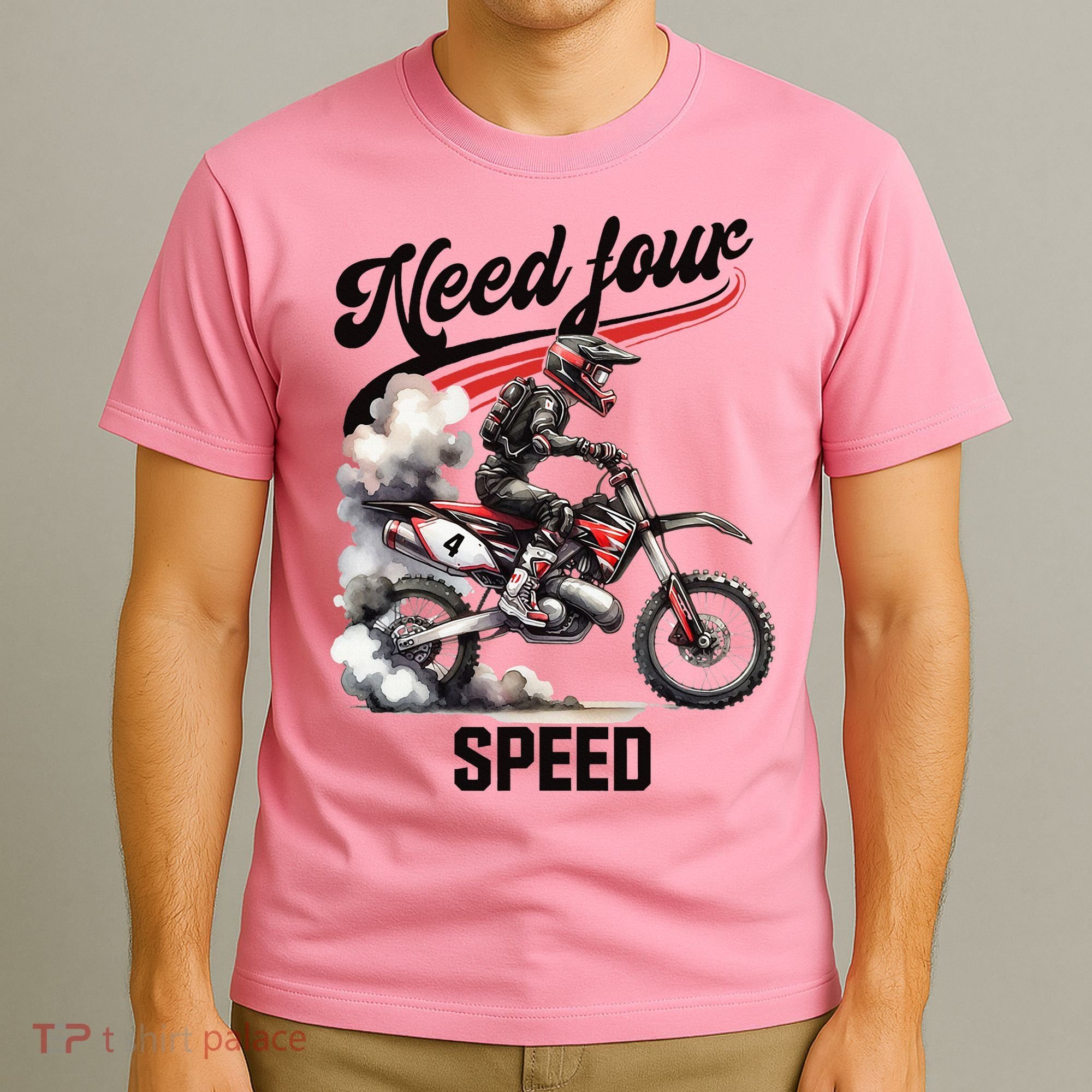 Retro Dirt Bike 4th Birthday Need Four Speed T-Shirt