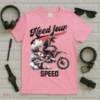 Retro Dirt Bike 4th Birthday Need Four Speed T-Shirt thumb 5