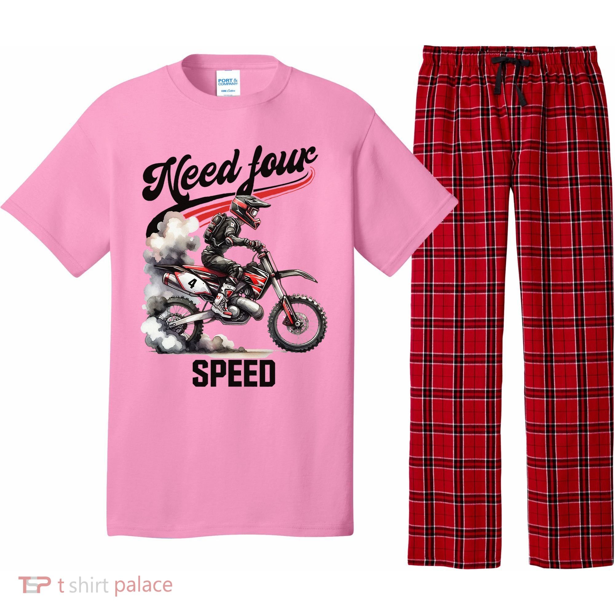 Retro Dirt Bike 4th Birthday Need Four Speed Pajama Set