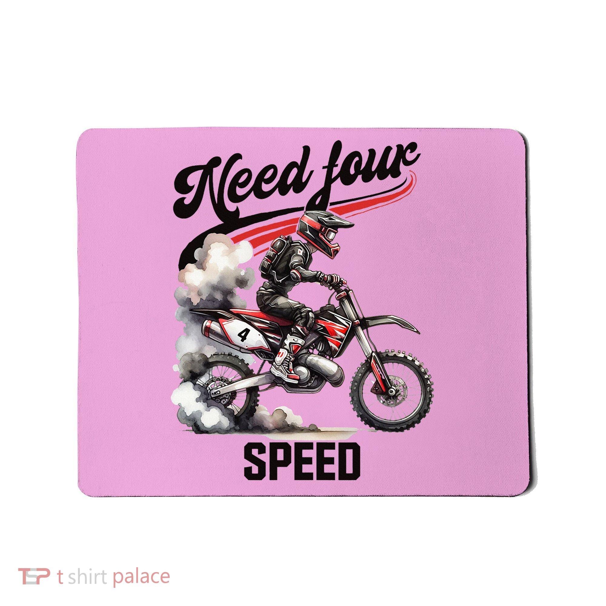 Retro Dirt Bike 4th Birthday Need Four Speed Mousepad