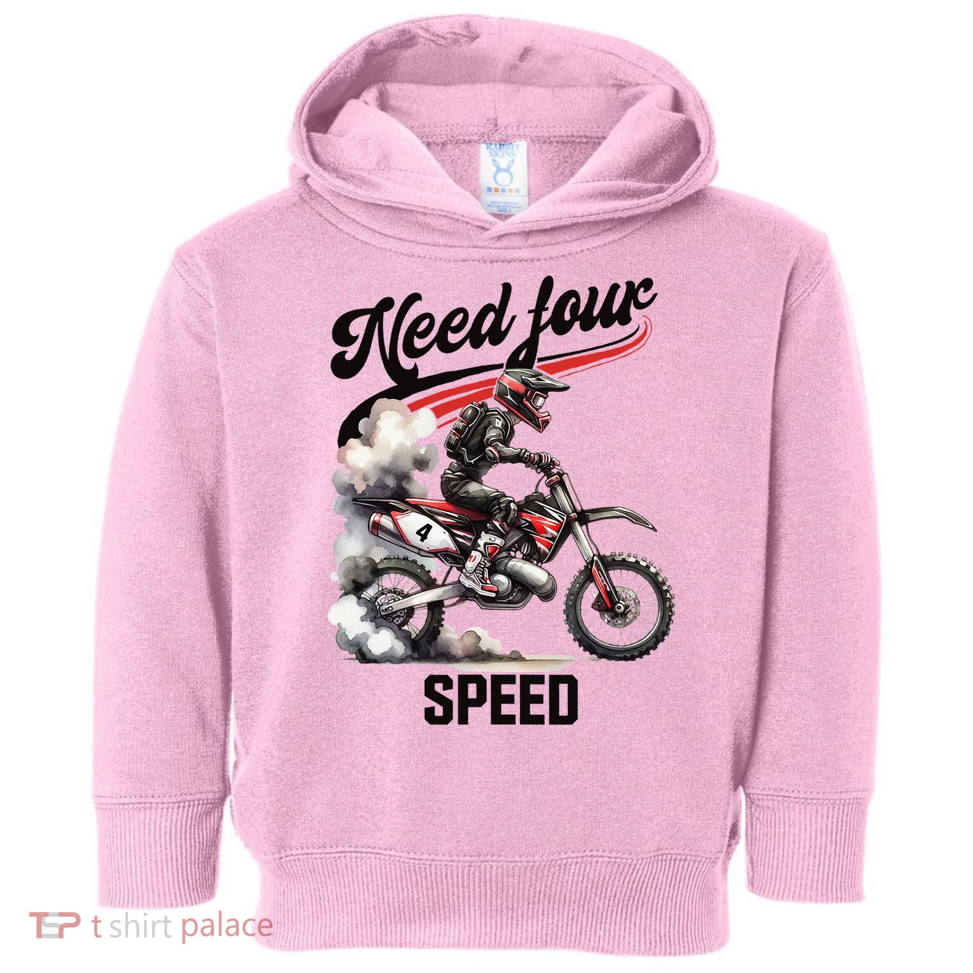 Retro Dirt Bike 4th Birthday Need Four Speed Toddler Hoodie