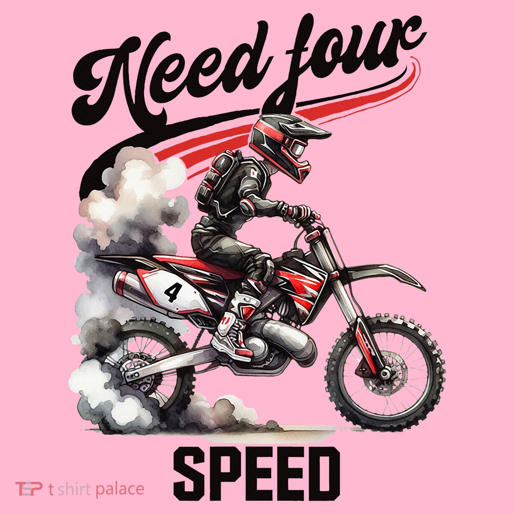 Retro Dirt Bike 4th Birthday Need Four Speed Visor
