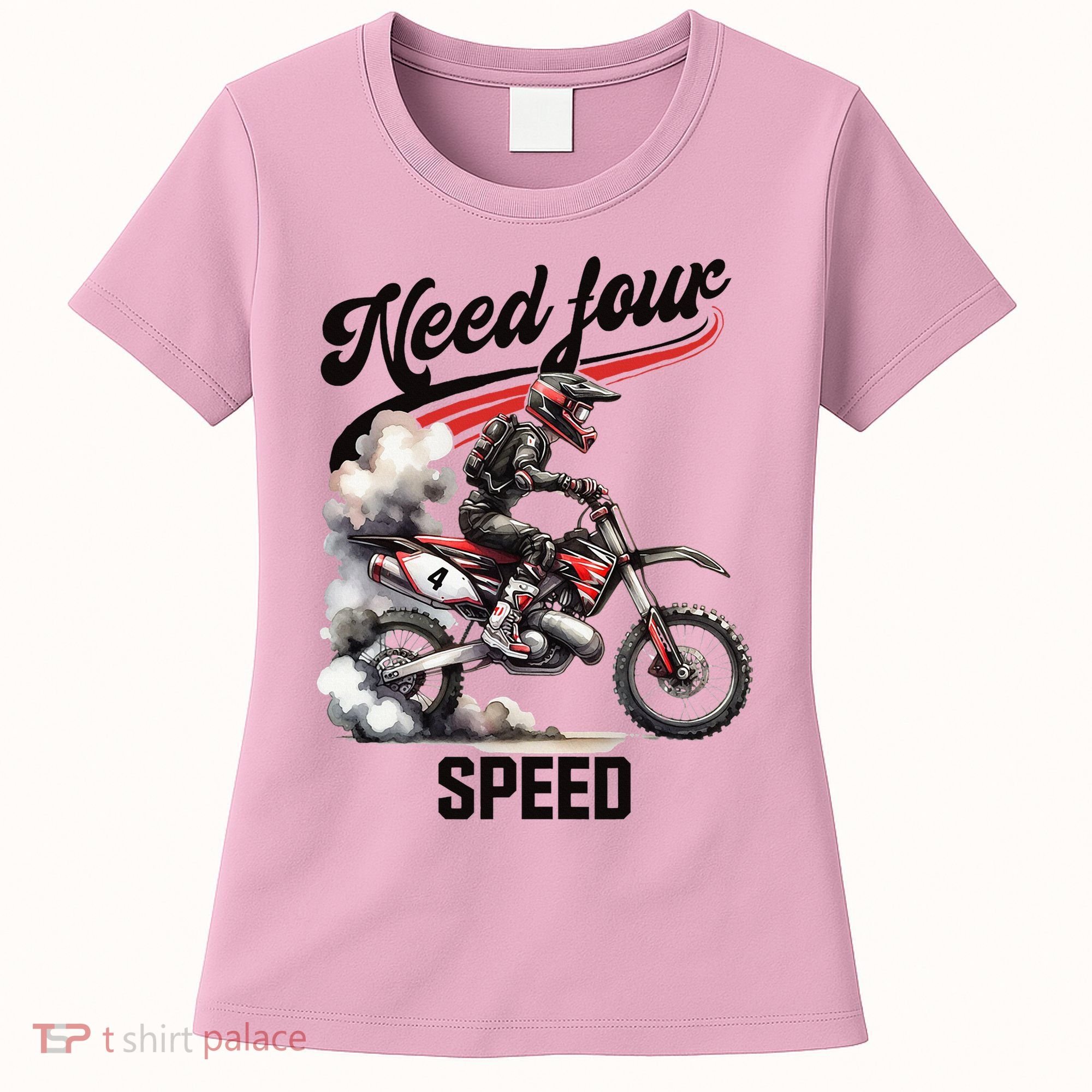 Retro Dirt Bike 4th Birthday Need Four Speed Women's T-Shirt
