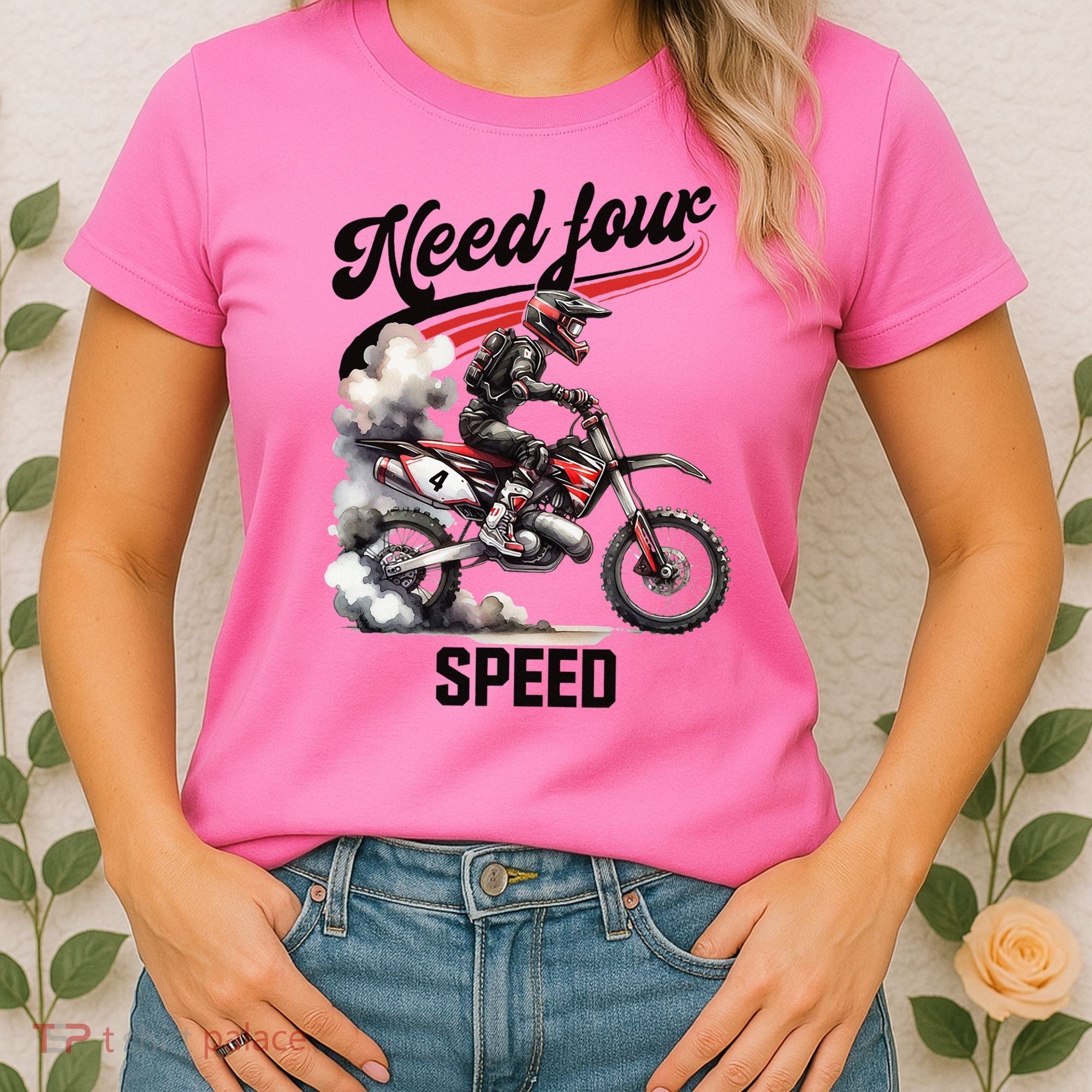 Retro Dirt Bike 4th Birthday Need Four Speed Women's T-Shirt