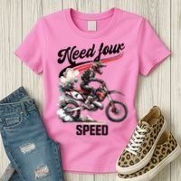 Retro Dirt Bike 4th Birthday Need Four Speed Women's T-Shirt thumb 3