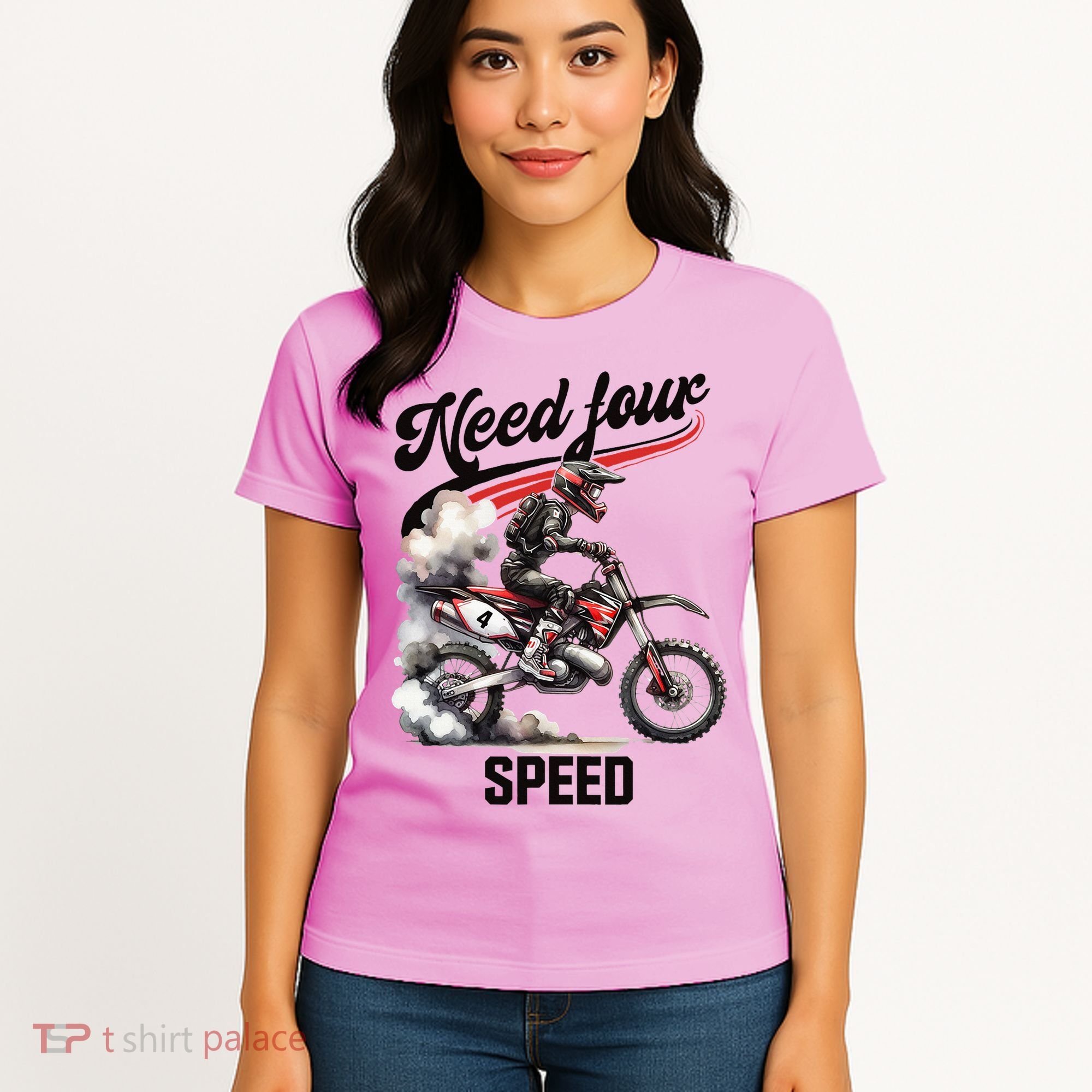 Retro Dirt Bike 4th Birthday Need Four Speed Women's T-Shirt