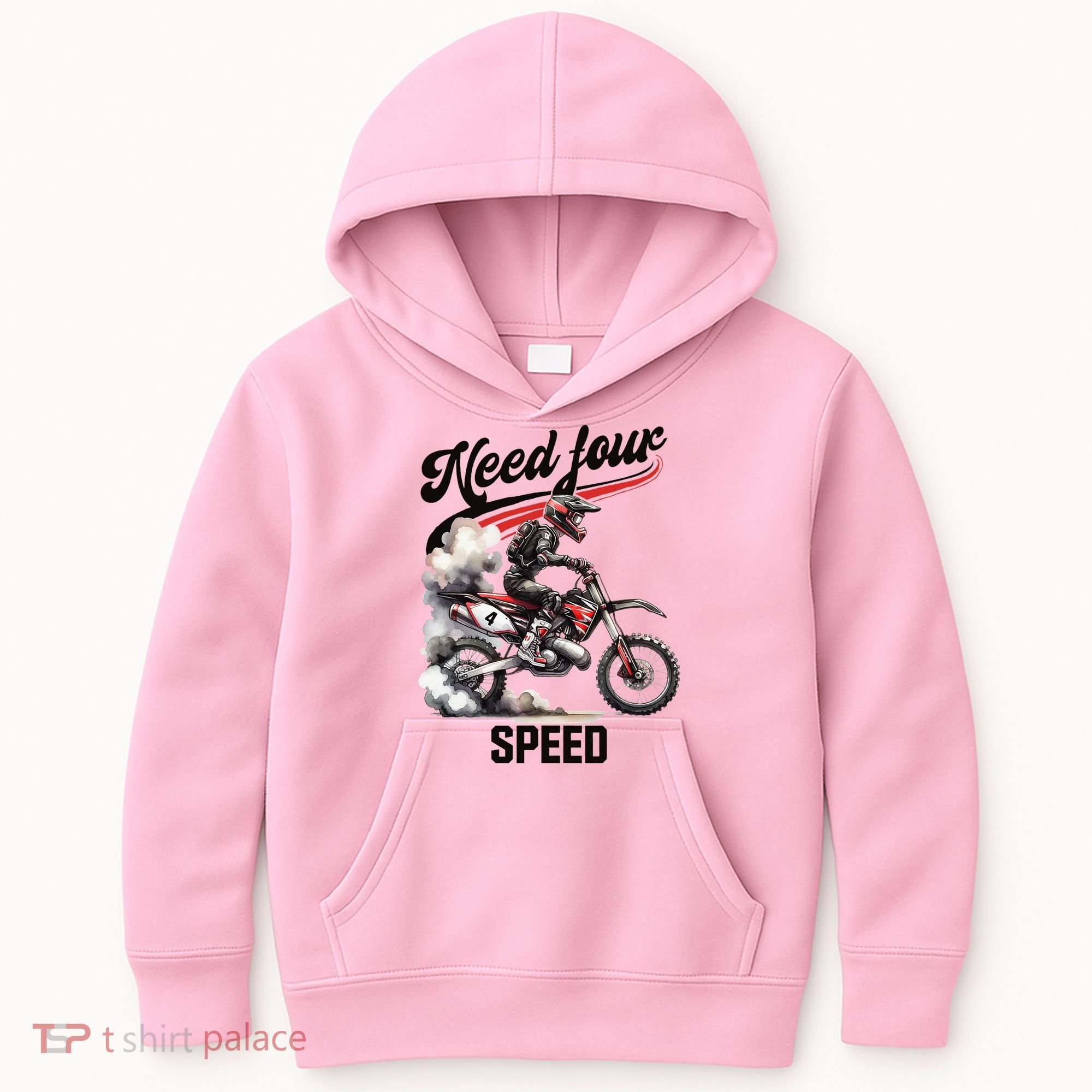 Retro Dirt Bike 4th Birthday Need Four Speed Kids Hoodie