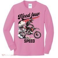 Retro Dirt Bike 4th Birthday Need Four Speed Kids Long Sleeve Shirt thumb 0