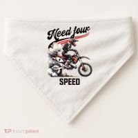 Retro Dirt Bike 4th Birthday Need Four Speed USA-Made Doggie Bandana thumb 0