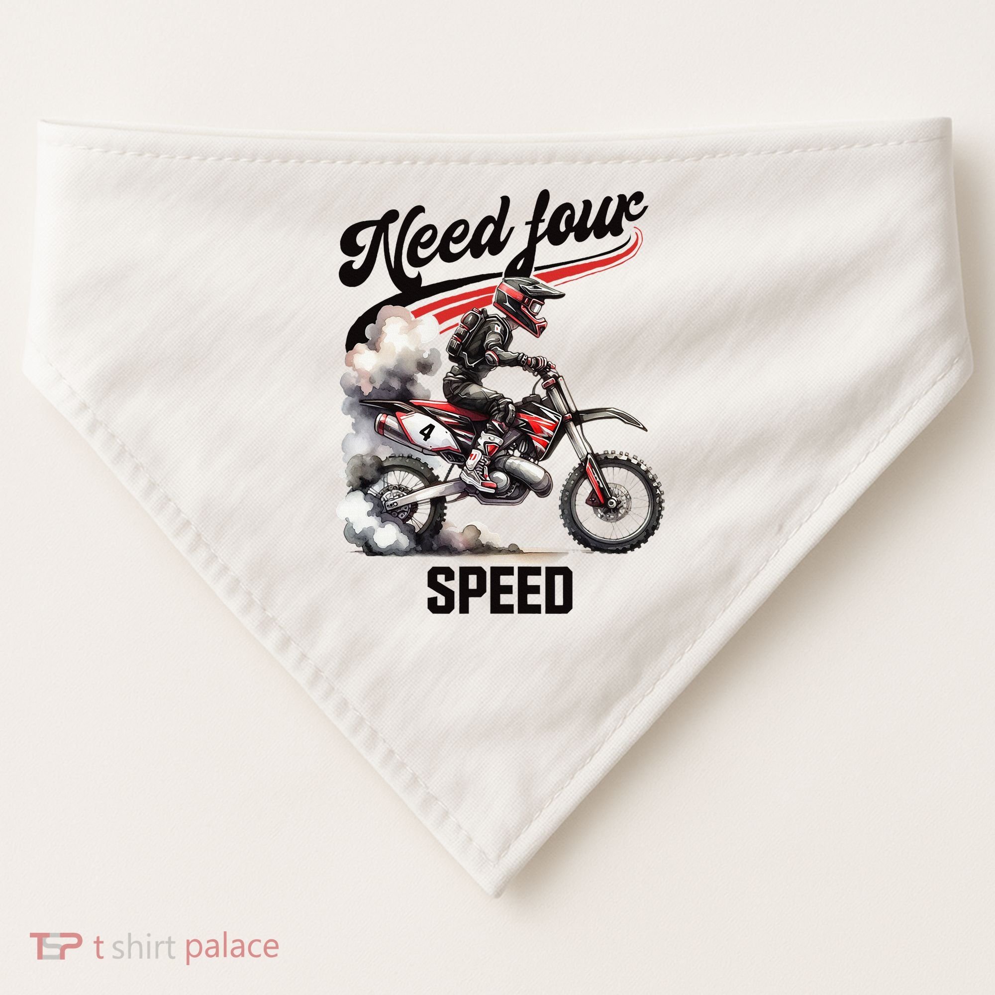 Retro Dirt Bike 4th Birthday Need Four Speed USA-Made Doggie Bandana