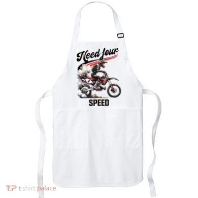 Retro Dirt Bike 4th Birthday Need Four Speed Apron
