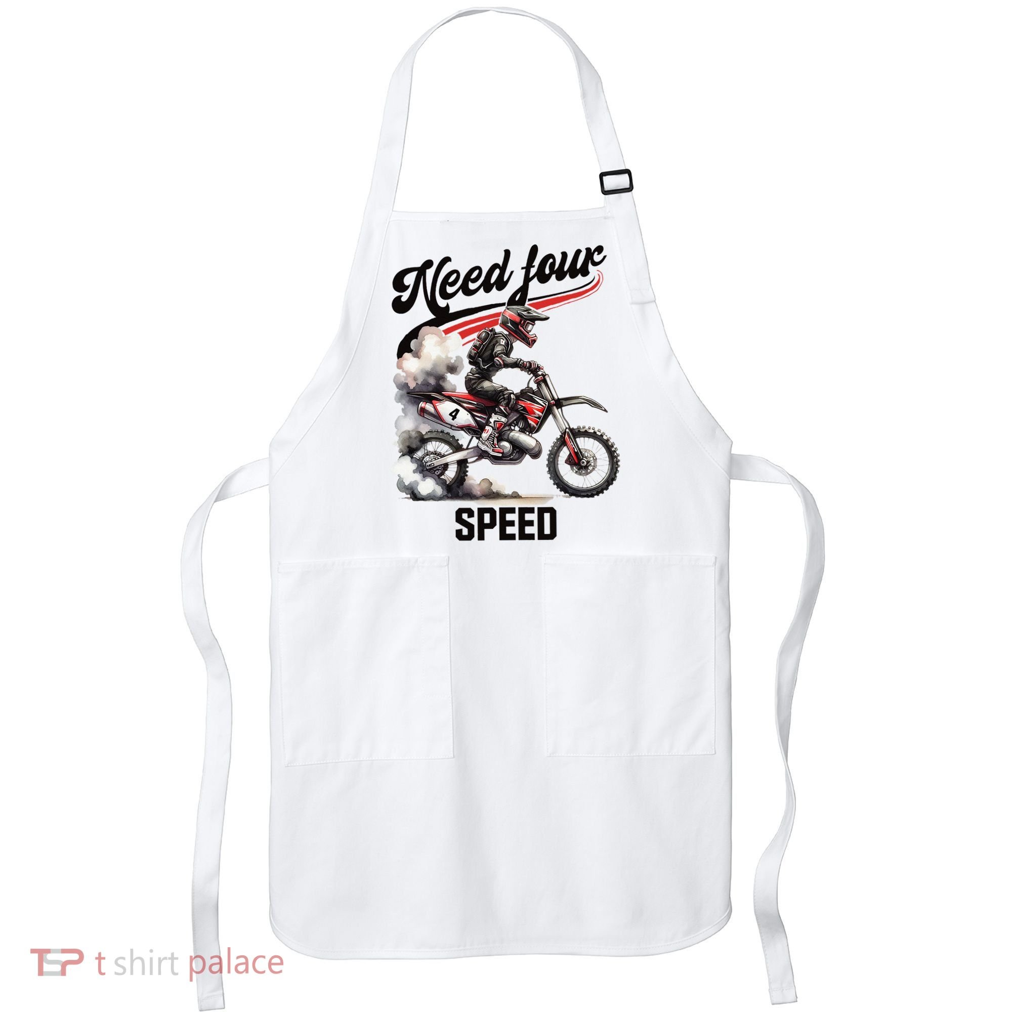 Retro Dirt Bike 4th Birthday Need Four Speed Apron