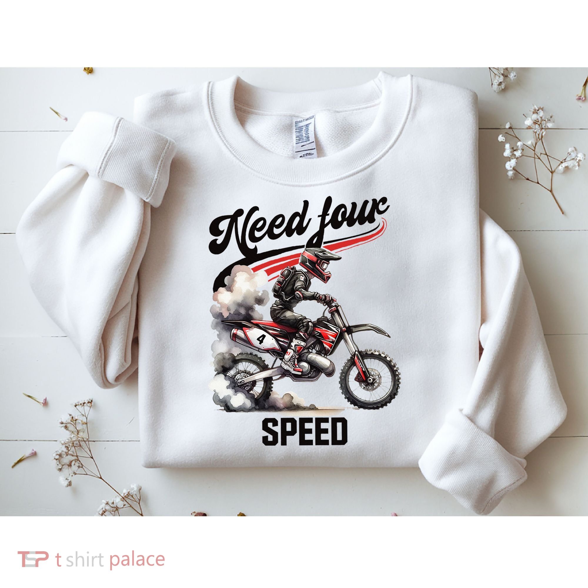 Retro Dirt Bike 4th Birthday Need Four Speed Sweatshirt