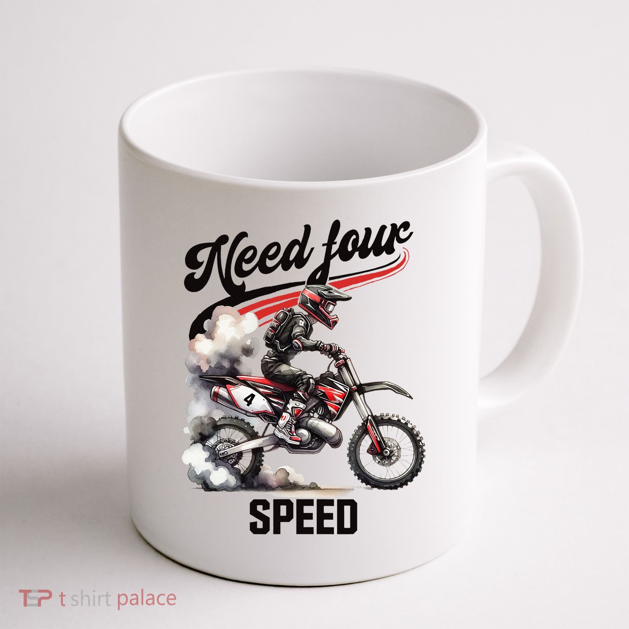 Retro Dirt Bike 4th Birthday Need Four Speed Coffee Mug
