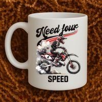 Retro Dirt Bike 4th Birthday Need Four Speed Coffee Mug thumb 2