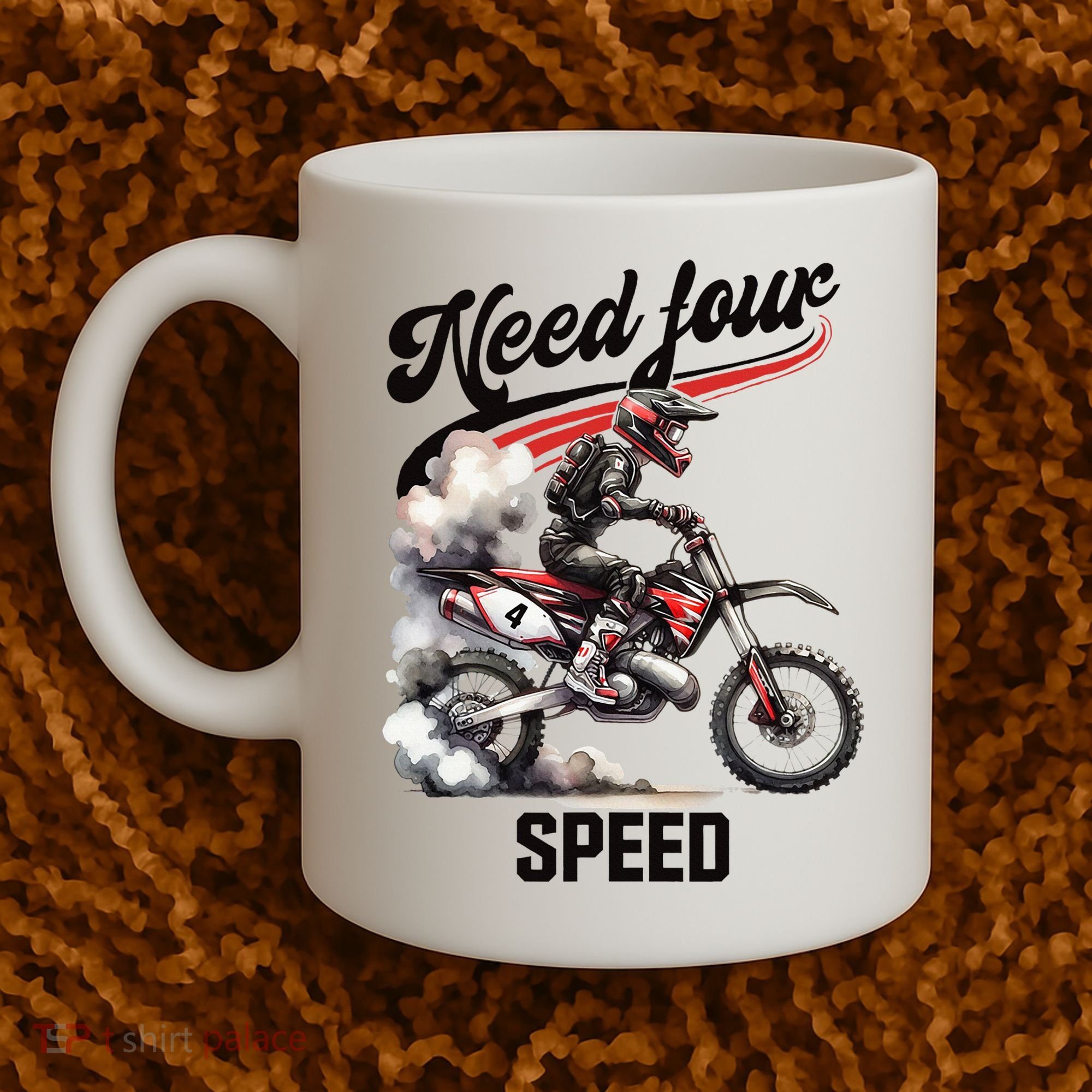 Retro Dirt Bike 4th Birthday Need Four Speed Coffee Mug