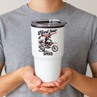 Retro Dirt Bike 4th Birthday Need Four Speed Tumbler thumb 2