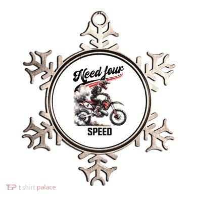 Retro Dirt Bike 4th Birthday Need Four Speed Ornament